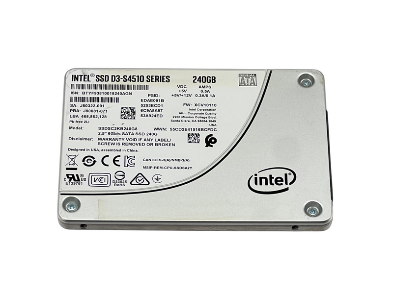 Load image into Gallery viewer, Intel SSDSC2KB240G8 Solid State Drive D3-S4510 240GB