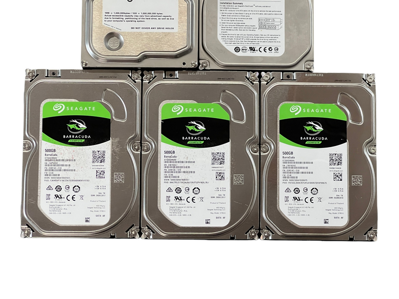 Load image into Gallery viewer, (Lot of 5) x3 Seagate 500GB x1 Samsung 500GB x1 Seagate 80GB Hard Disk Drive