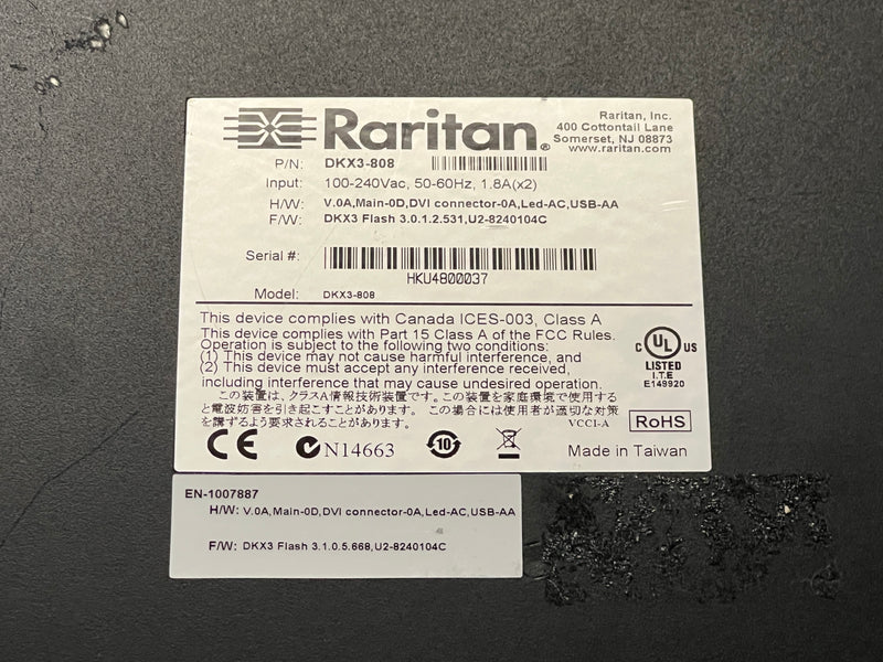 Load image into Gallery viewer, Raritan DKX3-808 8-Port KVM Over IP Switch FOR PARTS / REPAIR