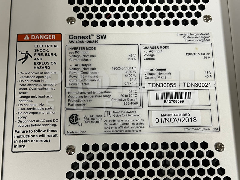 Load image into Gallery viewer, Schneider Electric 865-4048 Conext SW Solar Hybrid Inverter with WARRANTY