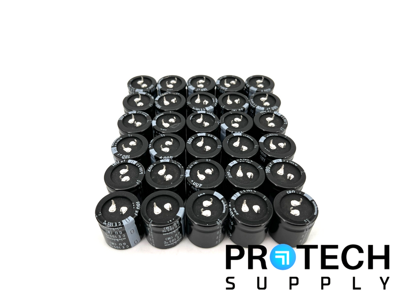 Load image into Gallery viewer, (30/Pk) Nichicon LGU2G181MELB Aluminum Electrolytic Capacitors with WARRANTY