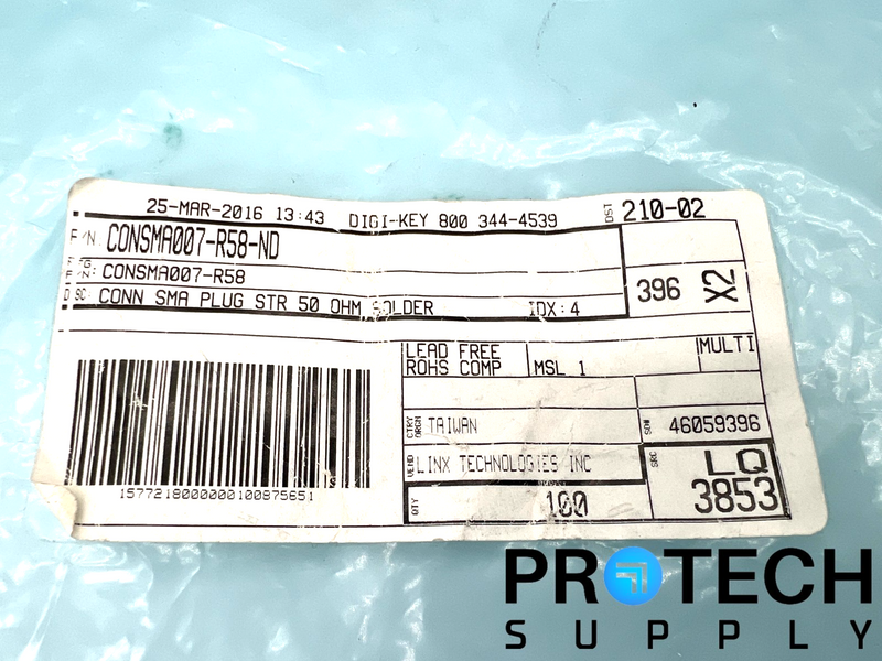 Load image into Gallery viewer, (98/Pk) TE Connectivity CONSMA007-R58 SMA Connector Plug Male with WARRANTY