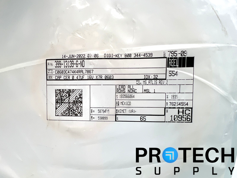 Load image into Gallery viewer, 65/Pk KEMET C0603C474K4RALTU Ceramic Capacitor 16V NEW with WARRANTY