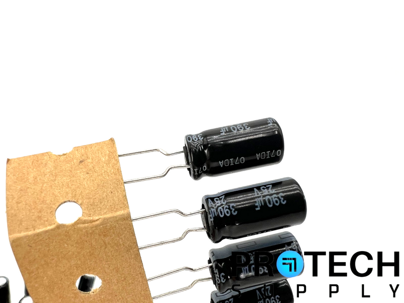 Load image into Gallery viewer, (50/Pk) Panasonic EEU-FR1E391LB Aluminum Capacitors 390µF 25V with WARRANTY