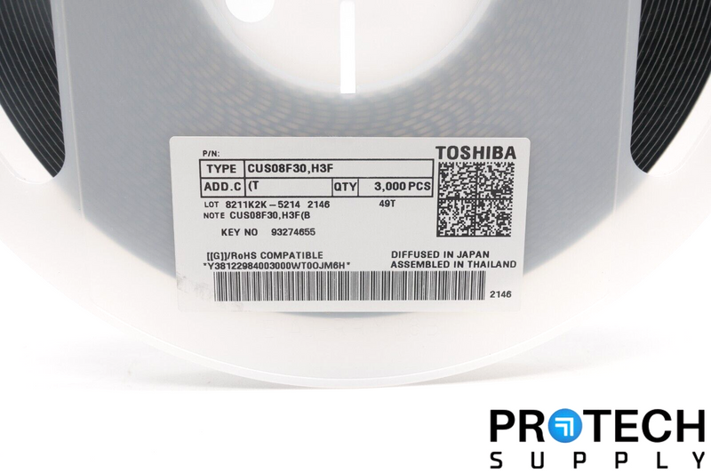 Load image into Gallery viewer, 3000/Reel Toshiba CUS08F30,H3F Diode Surface Mount 30V 800mA USC NEW & WARRANTY