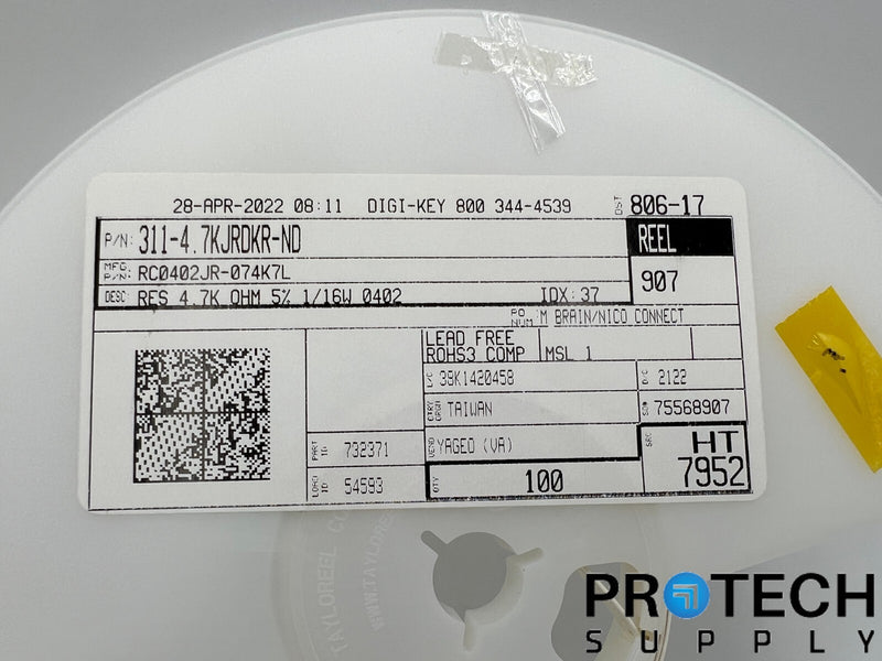 Load image into Gallery viewer, (Approx 50) Yageo Chip Resistor 311-4.7KJRDKR-ND with WARRANTY