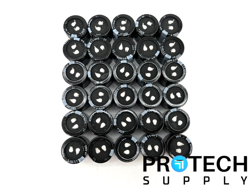 Load image into Gallery viewer, (30/Pk) Nichicon LGU2G181MELB Aluminum Electrolytic Capacitors with WARRANTY