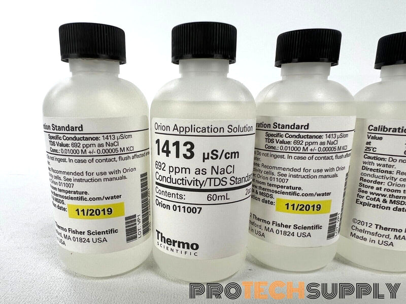 Load image into Gallery viewer, NEW 5x60 mL Bottle Thermo Scientific 011007 1413µS/cm Conductivity/TDS Standard