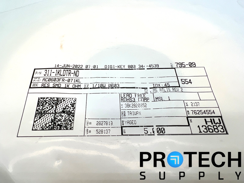 Load image into Gallery viewer, (5000/Pk) Yageo AC0603FR-071KL Chip Resistor NEW with WARRANTY