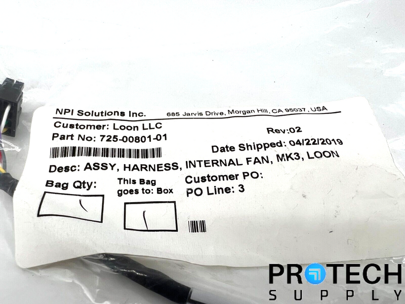 Load image into Gallery viewer, NPI Solutions Assy Harness Internal Fan MK3 Loon 725-00801-01 NEW with WARRANTY