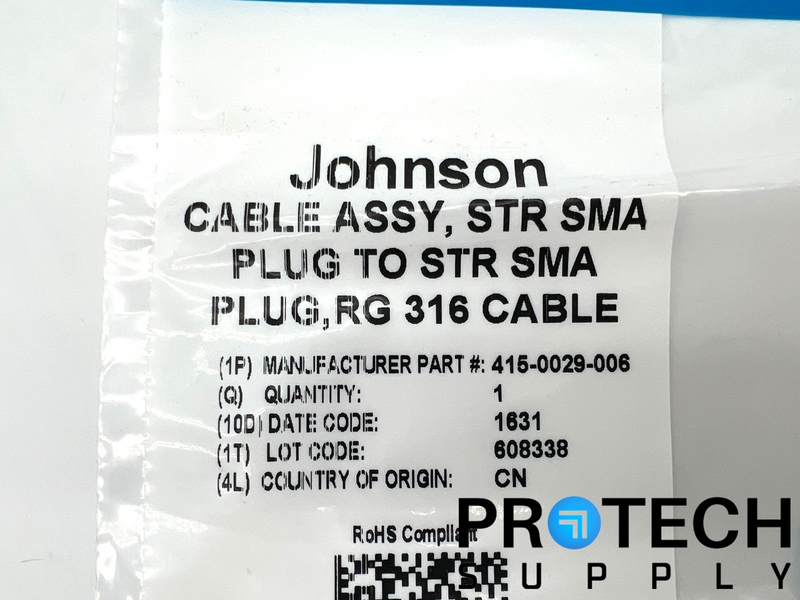 Load image into Gallery viewer, Johnson 415-0029-006 Cable Assy Plug to STR SMA RG 316 Cable NEW with WARRANTY