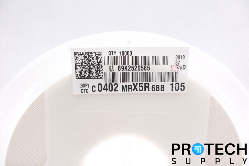 Load image into Gallery viewer, (10,000/Reel) Yageo CC0402MRX5R6BB105 Capacitor Ceramic 1uF ±20% NEW & WARRANTY