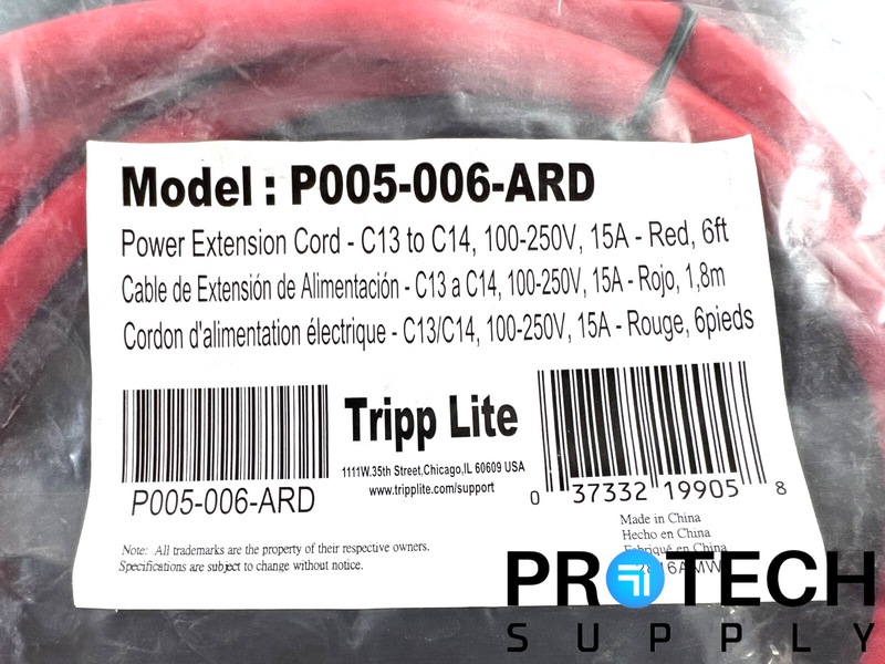 Load image into Gallery viewer, (2/Pk)Tripp Lite P005-006-ARD Power Extension Cord 6ft with WARRANTY