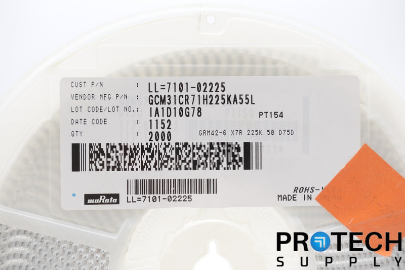 Load image into Gallery viewer, (2000/Reel) Murata GCM31CR71H225KA55L Ceramic Capacitors with WARRANTY
