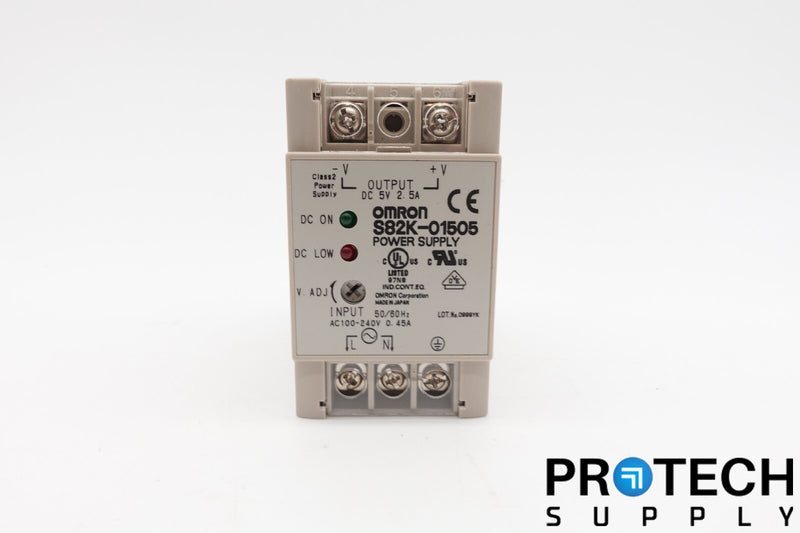 Load image into Gallery viewer, Omron S82K-01505 Din Rail Power Supply 100-240VAC 5VDC 2.5A with WARRANTY