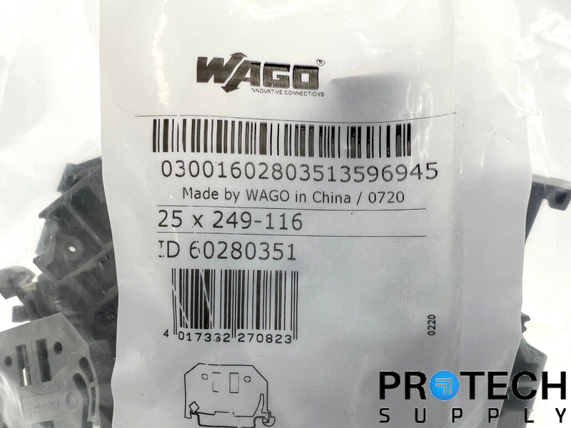 Load image into Gallery viewer, 25/Pk WAGO 60280351 Connector for DIN Rail Terminal Blocks with WARRANTY
