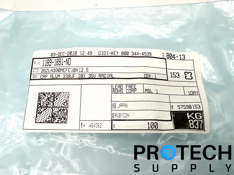 Load image into Gallery viewer, (80/Pk) Rubycon 35ZLH330MEFC10X12.5 Electrolytic Capacitors with WARRANTY