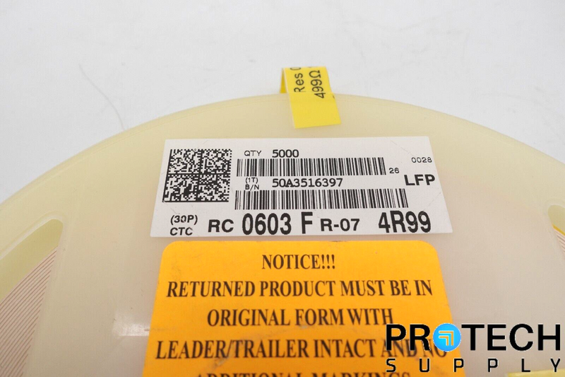 Load image into Gallery viewer, (Qty 5000) Yageo RC0603FR-074R99L Resistor Reel NEW with WARRANTY