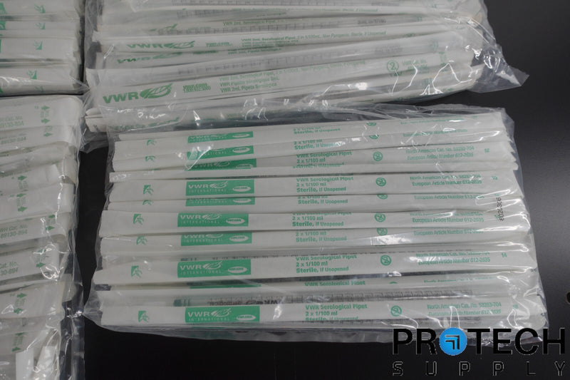 Load image into Gallery viewer, (Lot of 450) VWR / Falcon 2mL in 1/100ml Disposable Serological Pipets NEW