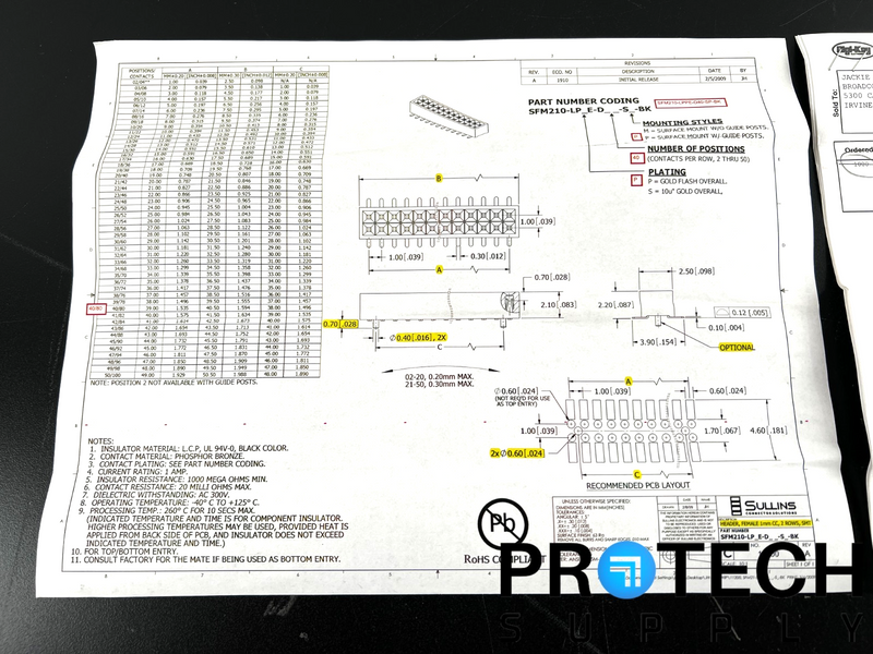 Load image into Gallery viewer, (1480/Pk) Sullins Connector SMF210-LPPE-D40-SP-BK Surface Mount with WARRANTY