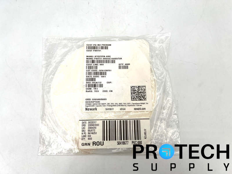 Load image into Gallery viewer, (4000/Pk) Kyocera AVX 06035C102KAT2A-62 Ceramic Capacitor NEW with WARRANTY