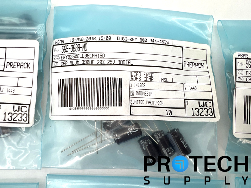 Load image into Gallery viewer, (100/Pk) Chemi-Con EKYB250ELL391MH15D Electrolytic Capacitors NEW with WARRANTY