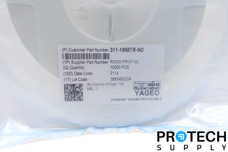 Load image into Gallery viewer, 10,000/Reel YAGEO RC0201FR-071ML 1MOhm 1% Thick Film Resistor 0201 NEW