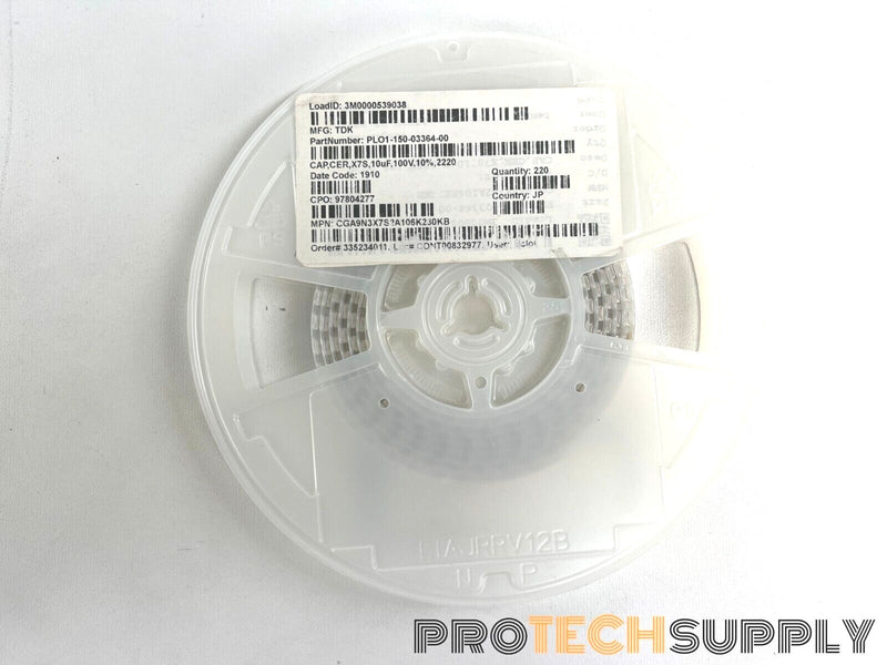 Load image into Gallery viewer, Roll of 220 TDK CGA9N3X7S2A106K230KB Multilayer Ceramic Capacitors w/ WARRANTY