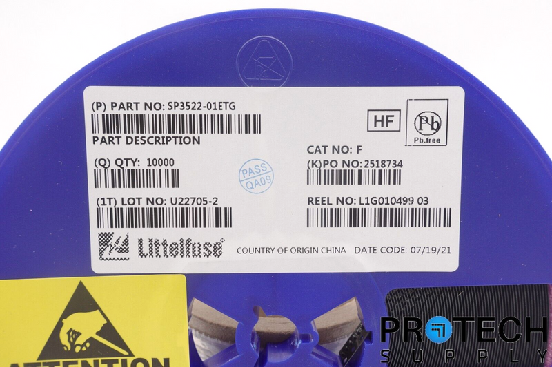 Load image into Gallery viewer, 10000/Reel Littelfuse SP3522-01ETG Tvs Diode 7VWM 14.5VC SOD882 NEW