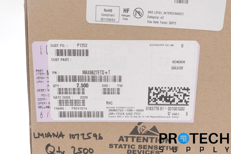 Load image into Gallery viewer, 2500/Reel Analog Devices MAX8627ETD+T IC Boost REG ADJ 3.5A 14TDF NEW