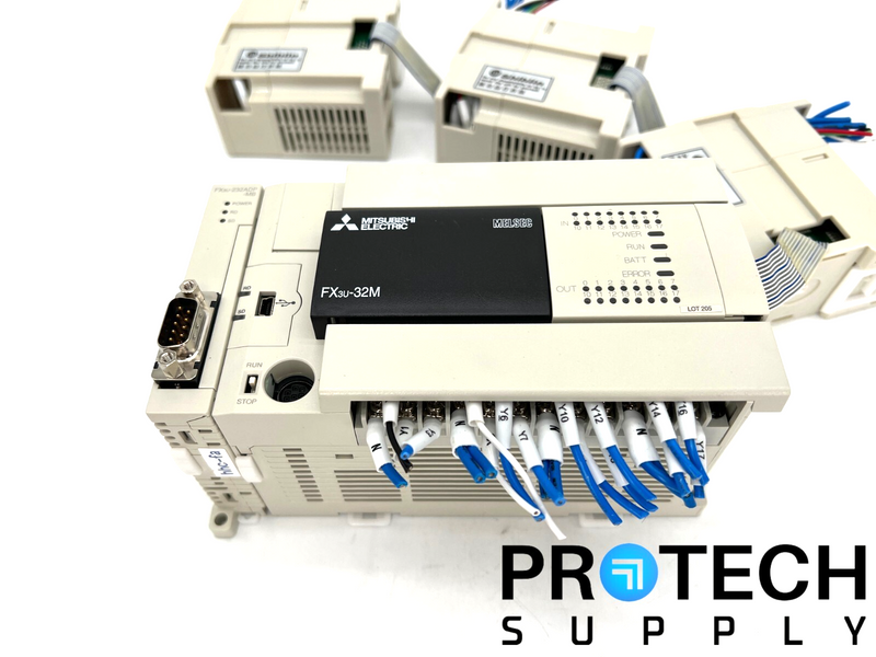 Load image into Gallery viewer, Mitsubishi MELSEC FX3U-32M CPU + AX2N-1PG Programmable Controller w/ WARRANTY