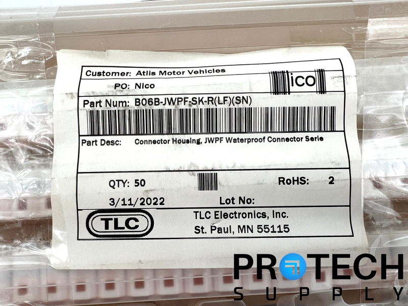 Load image into Gallery viewer, (50/Pk) JST Sales B06B-JWPF-SK-R Connector Header 6 Position NEW with WARRANTY