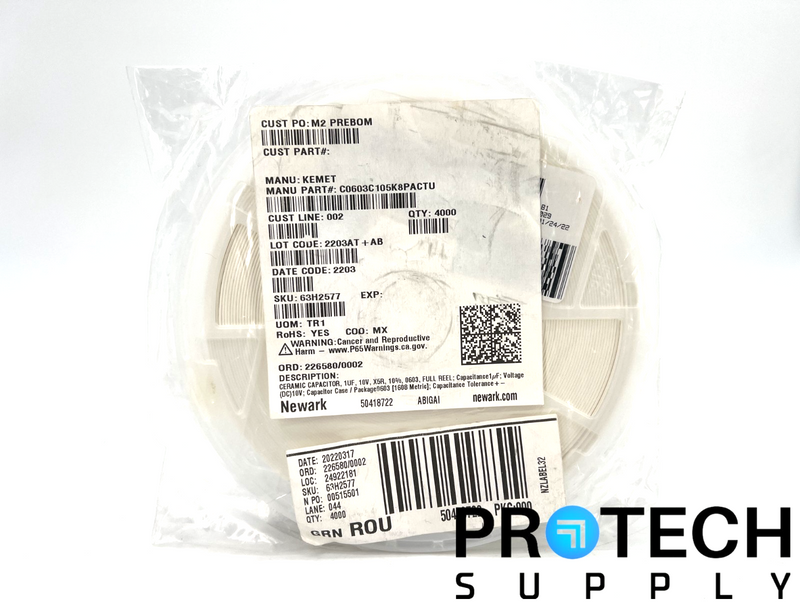 Load image into Gallery viewer, (4000 Per Reel) Yageo C0603C105K8PAC7867 Ceramic Capacitor NEW with WARRANTY