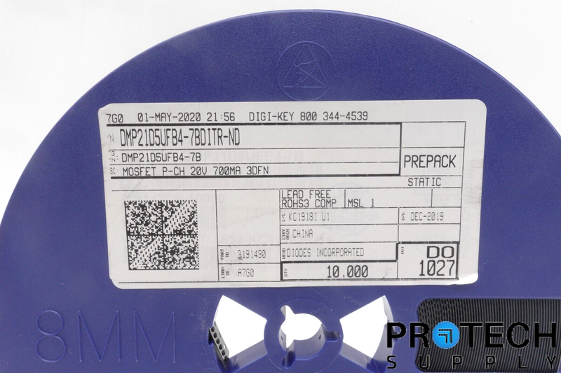 Load image into Gallery viewer, 10000/Reel Diodes DMP21D5UFB4-7B MOSFET P-Channel 20V 700mA 3DFN NEW