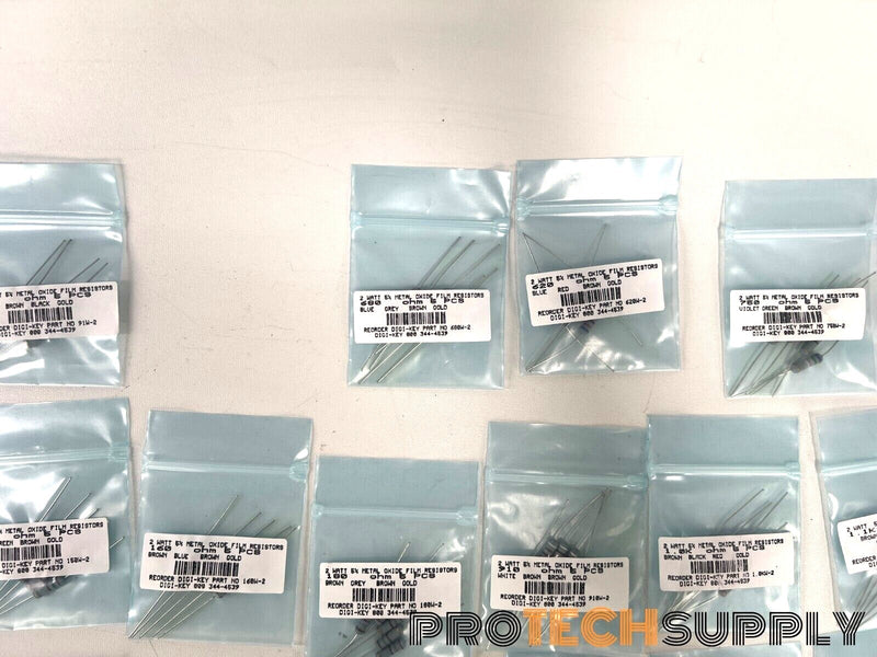 Load image into Gallery viewer, NEW Lot of 51 Bags of Various Metal Oxide Film Resistors 62-7.5k Ohm w/ WARRANTY