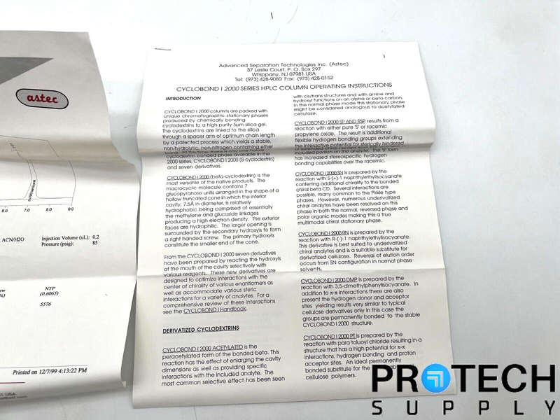 Load image into Gallery viewer, Astec CYCLOBOND I 2000 Prepacked 20118 HPLC Column 100 x 2mm with WARRANTY