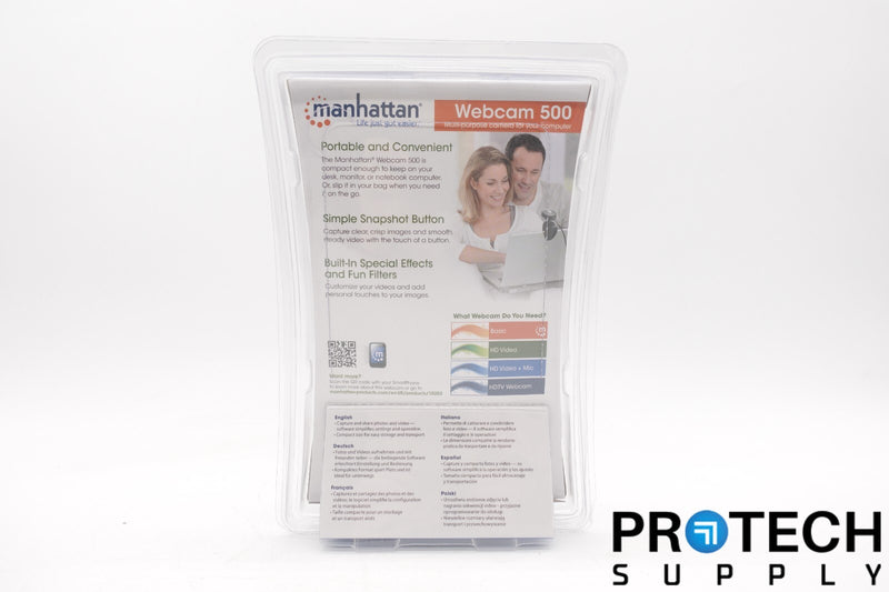 Load image into Gallery viewer, Manhattan 500 Webcam HD USB Webcam + USB Cable Extension with WARRANTY