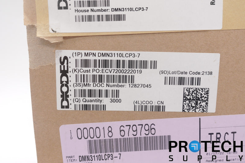 Load image into Gallery viewer, 3000/Reel Diodes Inc DMN3110LCP3-7 MOSFET N-Channel 30V 3.2A 3DFN NEW & WARRANTY
