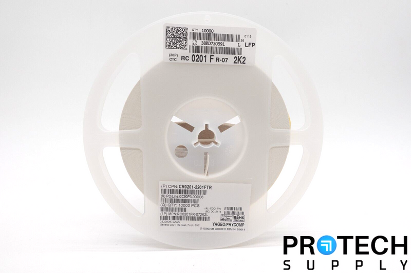 Load image into Gallery viewer, (10,000/Reel) Yageo RC0201FR-072K2L Thick Film Res 2.2 kOhms 0201 NEW