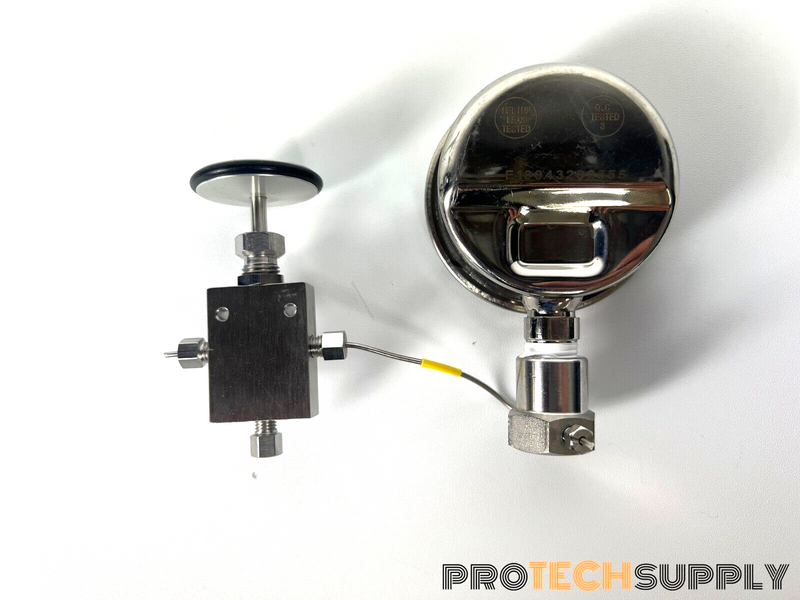 Load image into Gallery viewer, SSI 02-0124 Three-Way Valve with PSI Gauge 316 SS Tube/Conn 10000psi w/ WARRANTY