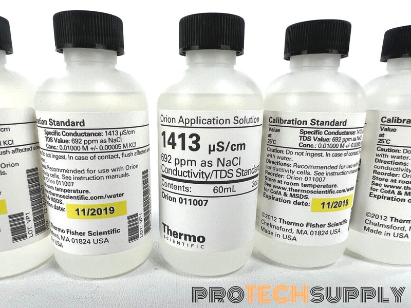 Load image into Gallery viewer, NEW 5x60 mL Bottle Thermo Scientific 011007 1413µS/cm Conductivity/TDS Standard