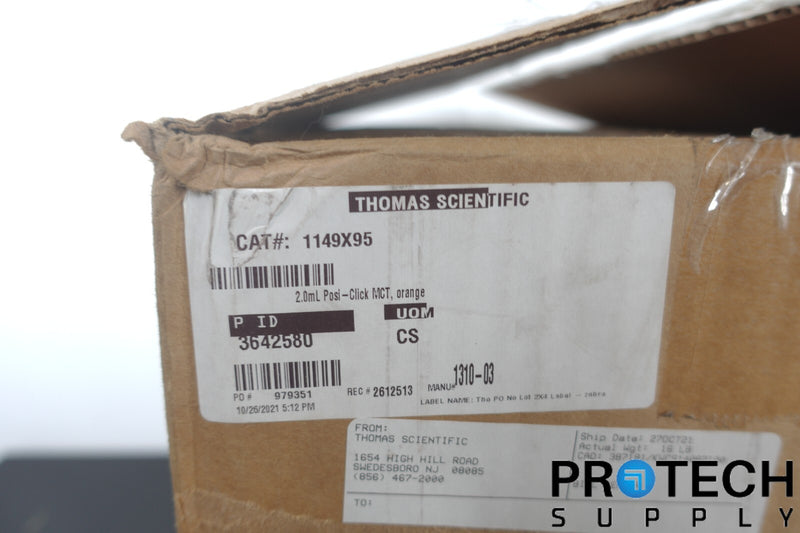 Load image into Gallery viewer, (~500/Pk) Thomas 1149X95 Posi-Lock 2mL Microcentrifuge Tubes NEW w/ WARRANTY