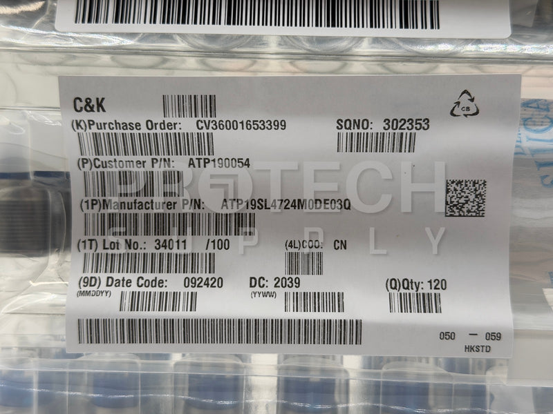 Load image into Gallery viewer, (120 Pack) C&K ATP190054 Pushbutton Switch ATP19 Anti-Vandal Sealed Panel Mount