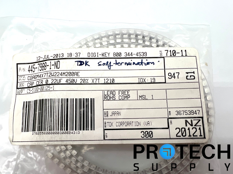 Load image into Gallery viewer, (300/Pk) TDK CGA6M4X7T2W224M200AE Ceramic Capacitor NEW with WARRANTY
