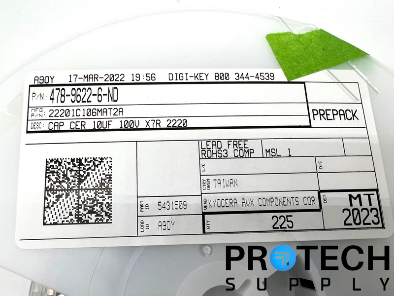 Load image into Gallery viewer, (100/Pk) Kyocera AVX 22201C106MAT2A Ceramic Capacitor X7R NEW with WARRANTY