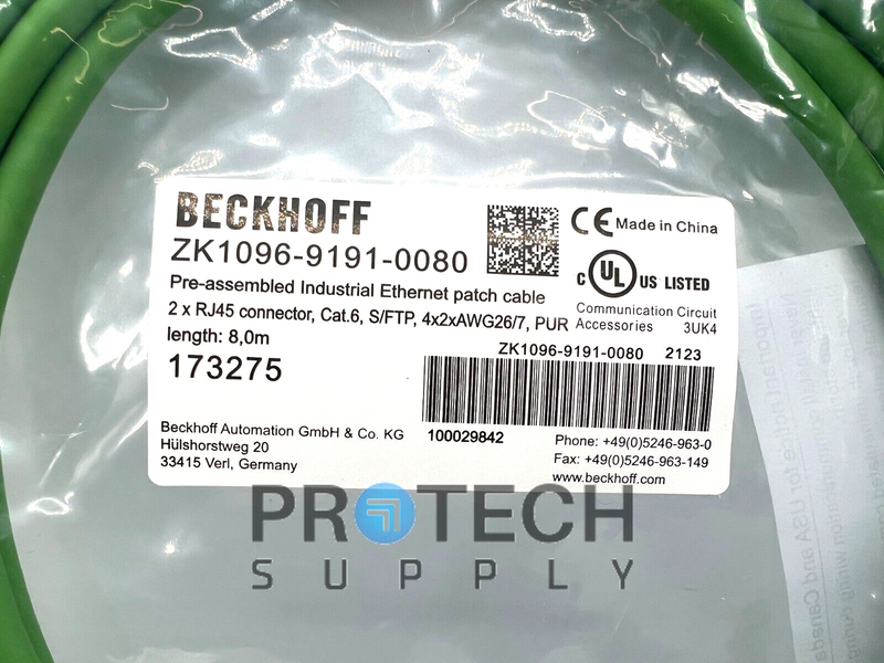 Load image into Gallery viewer, Beckhoff ZK1096-9191-0080 Ethernet Patch Cable NEW with WARRANTY