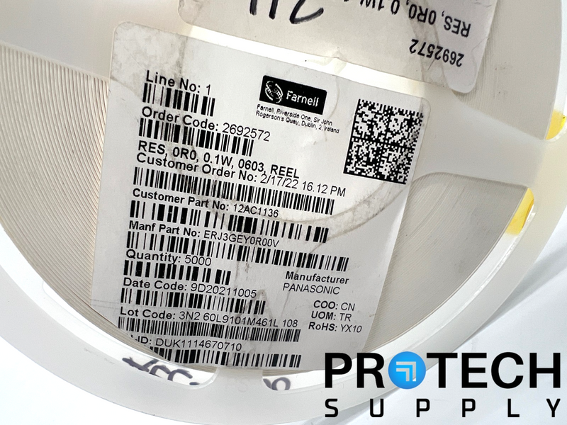 Load image into Gallery viewer, (5000 Reel) Panasonic ERJ3GEY0R00V Thick Film Resistors with WARRANTY