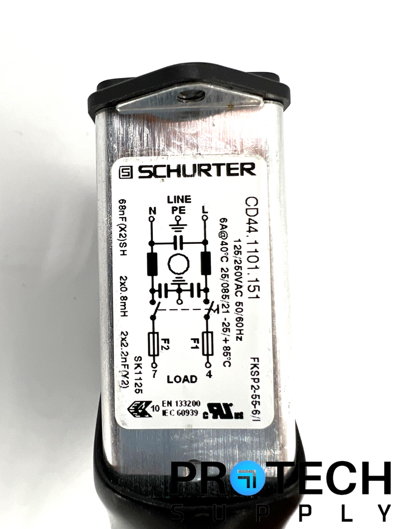 Load image into Gallery viewer, SCHURTER CD44.1101.151 Power Entry Connector 6A 125/250VAC 50/60Hz with WARRANTY