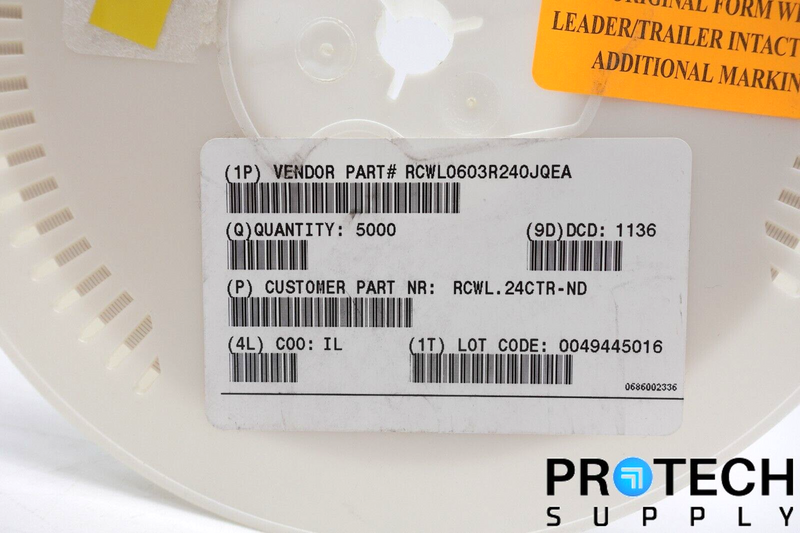 Load image into Gallery viewer, (Qty 5000) Vishay RCWL0603R240JQEA Roll of Chip Resistors ±5 % New with WARRANTY
