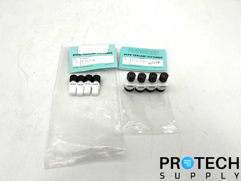Load image into Gallery viewer, Lot of 8 PlasmaTech PTFE Telfon Fittings 11F22 & 13F22